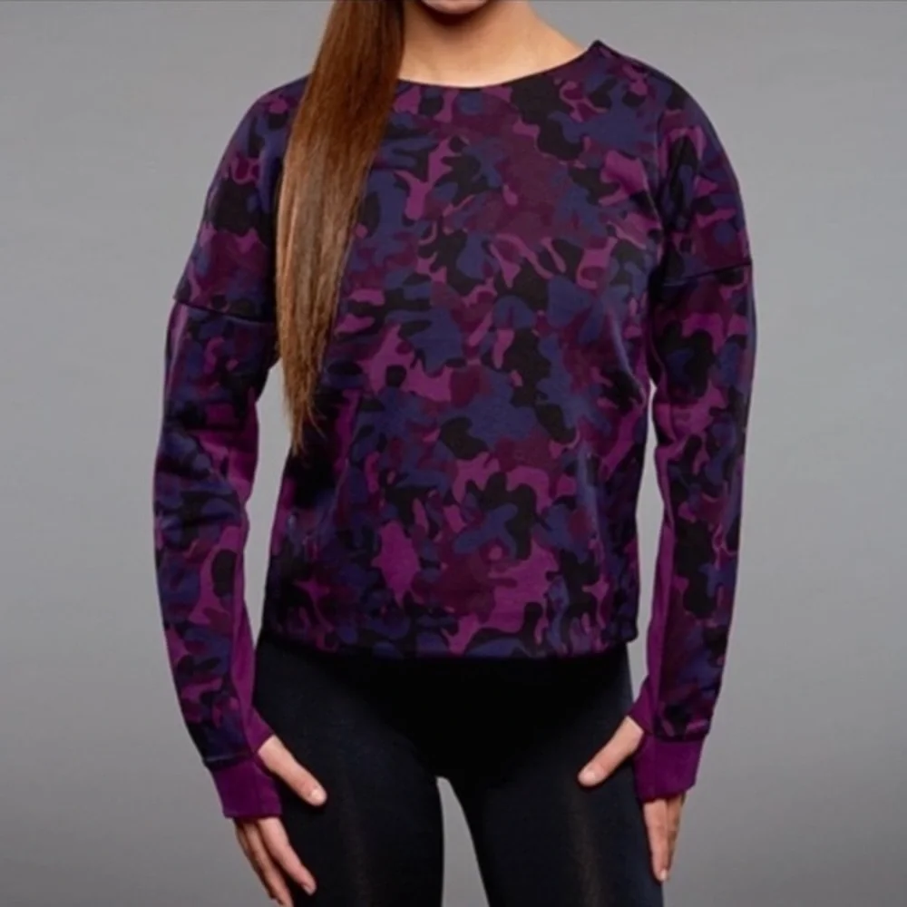Nike Purple Camo Fleece‎ Crew Neck Sweatshirt A6